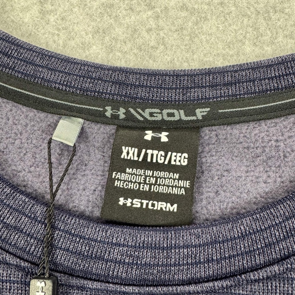 Under Armour Storm SweaterFleece Mens 2XL Blue Pullover Golf Sweatshirt 1373675 - Picture 4 of 13